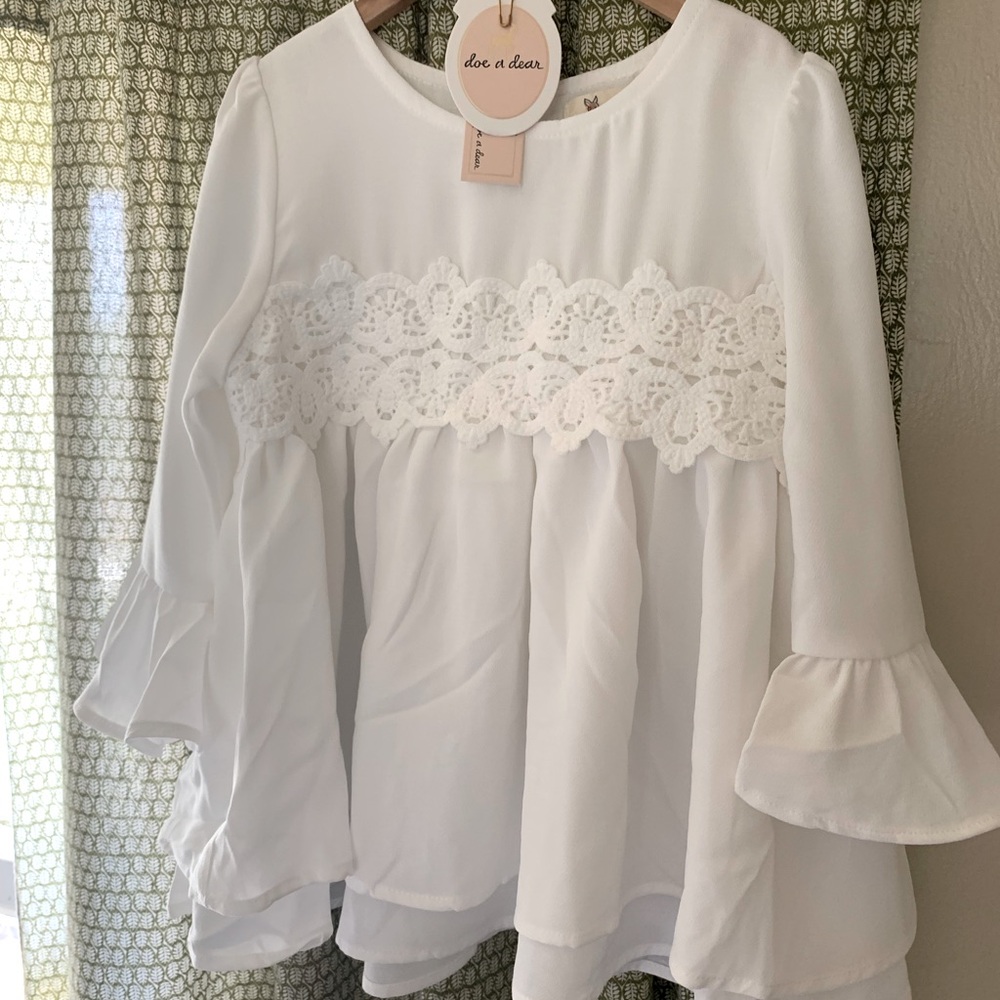 Toddler Girl’s Boutique White Blouse Sz. 4T